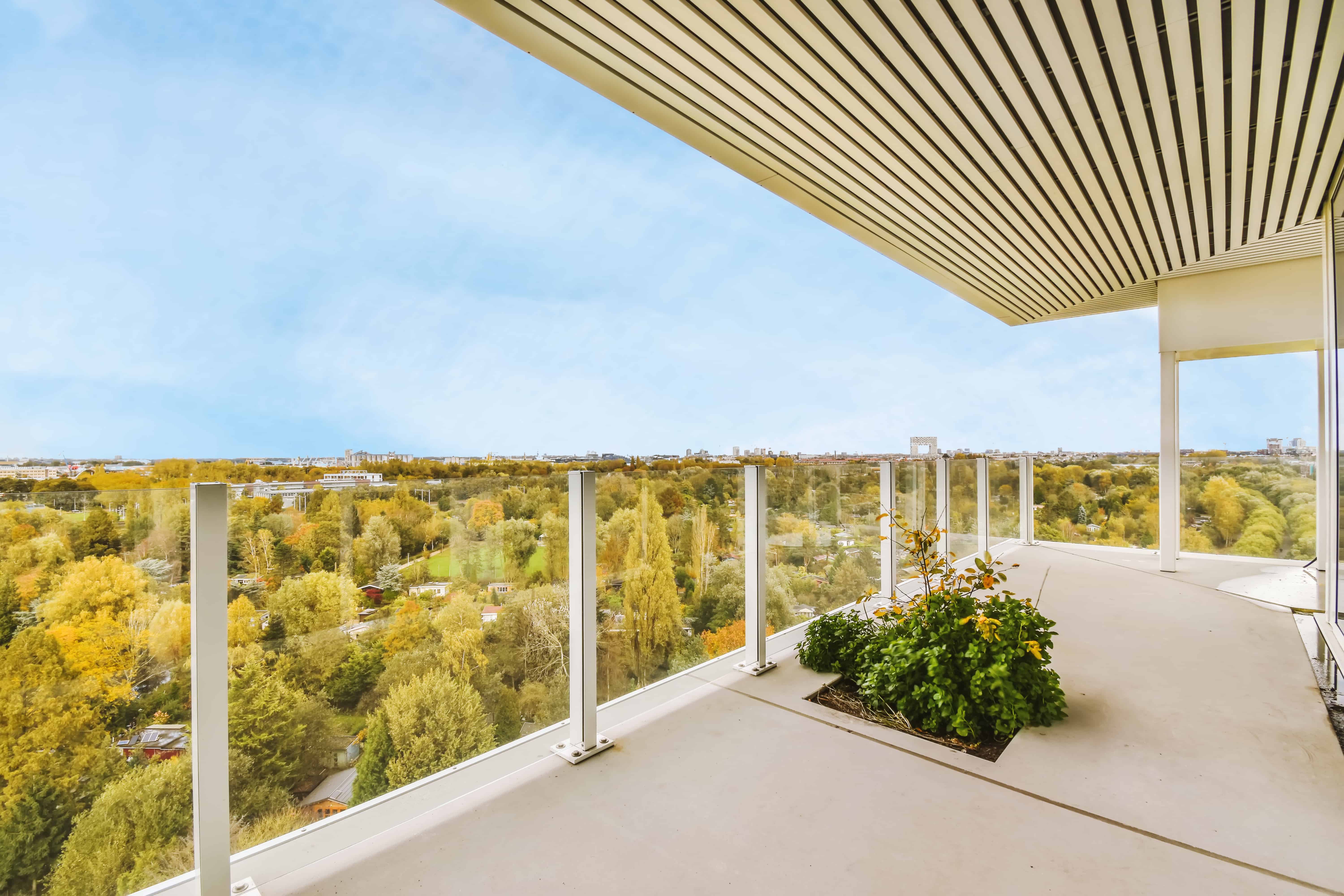 Glass railing with a view