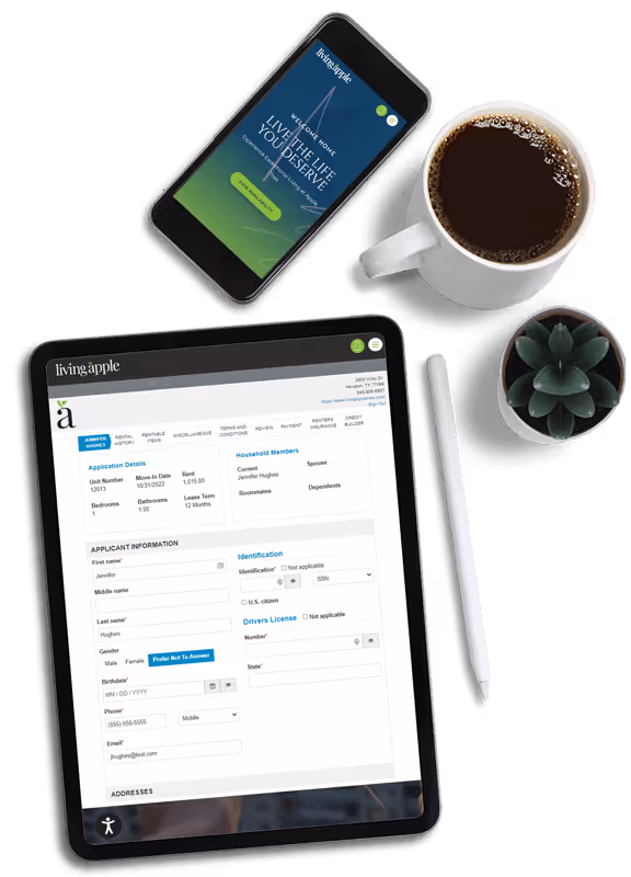 Overhead view of digital tablet and phone