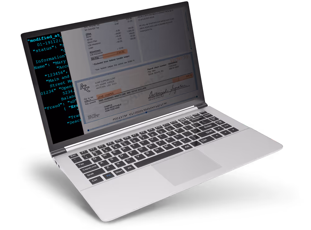 Laptop computer showing results of the ResMan Fraud Detection feature