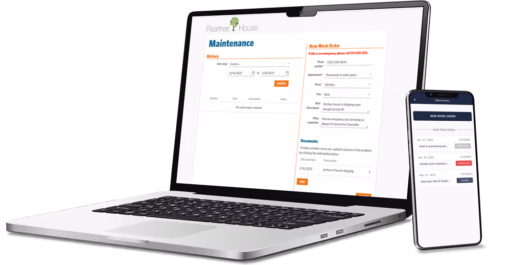 Devices showing Resident Portal