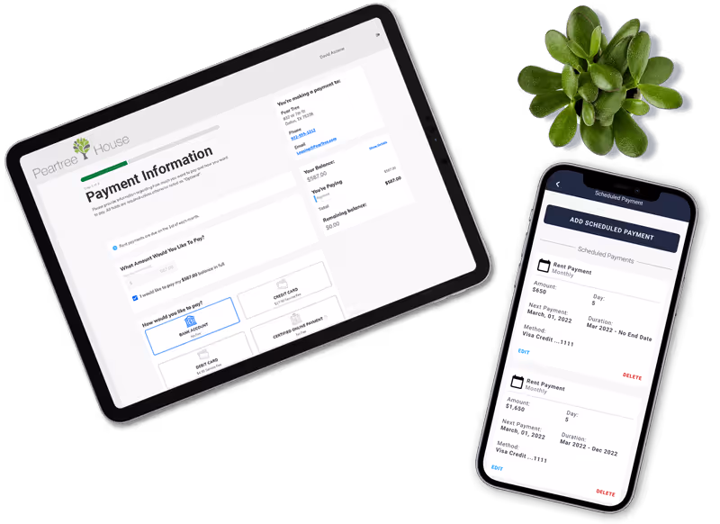 Devices showing the Resident Portal