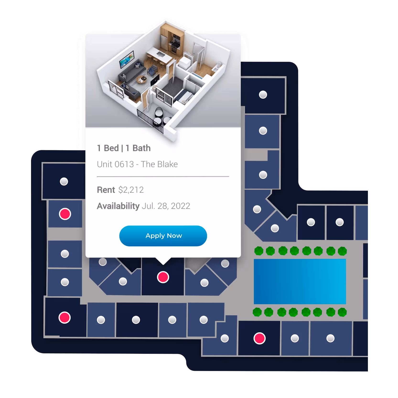 Devices showing interactive site maps