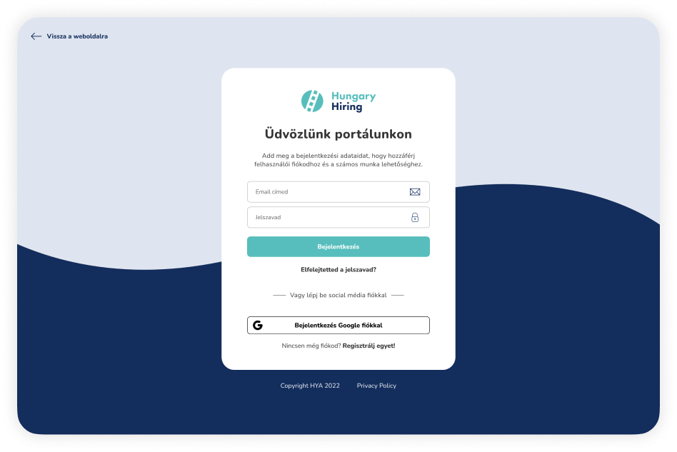 our software login page