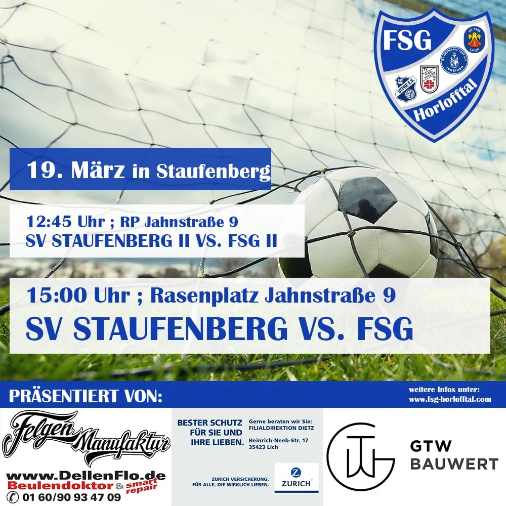 19. März 2023:  Ein schnelles 0:4 reicht gerade so zum Auswärtssieg   SV Staufenberg – FSG Horlofftal 3:4 (2:4)