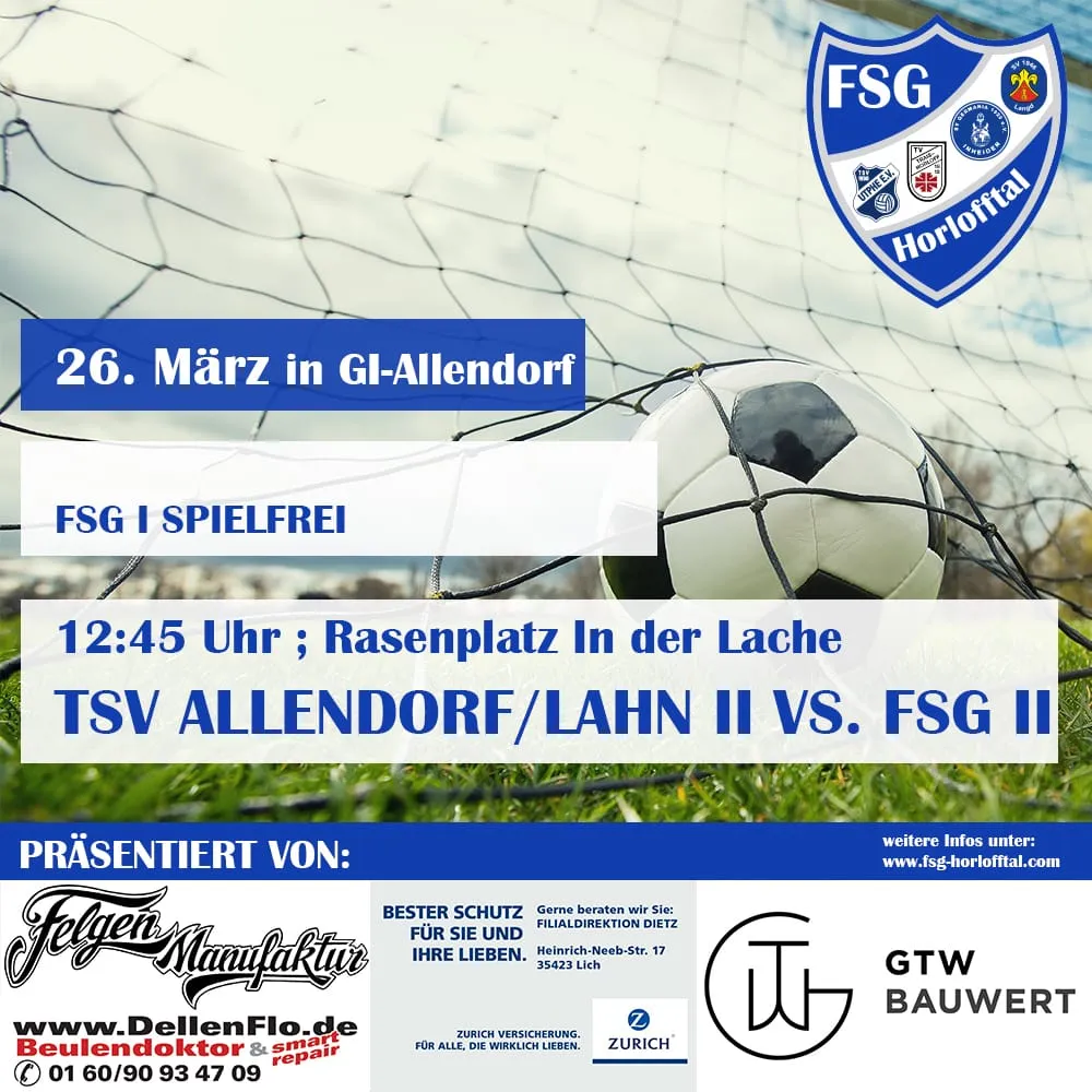 26. März 2023:  Kampfloser Sieg in Allendorf/Lahn festigt Platz 4  TSV Allendorf/Lahn – FSG Horlofftal 0:3 kpfl.