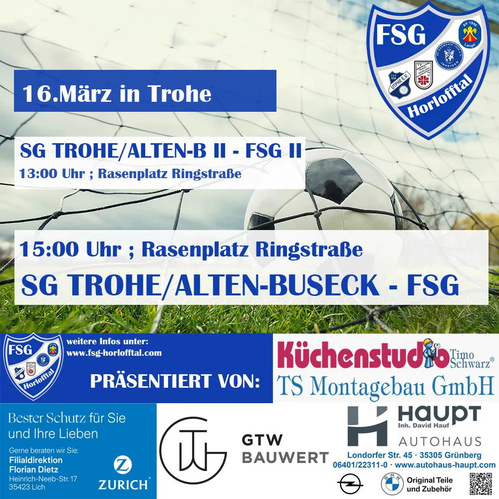 Spannendes Duell beim Tabellenzweiten SG Trohe in Beuern auf neuem Kunstrasen