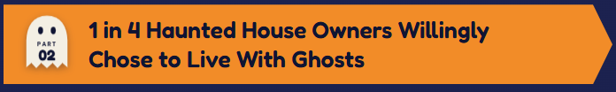 One in four haunted house owners willingly chose to live with ghosts.