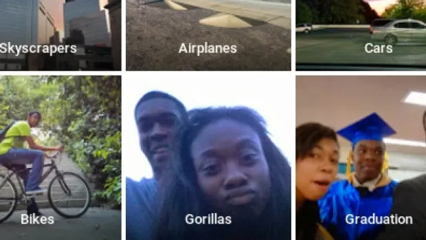 google photos app screenshot where Africans are labelled as Gorillas