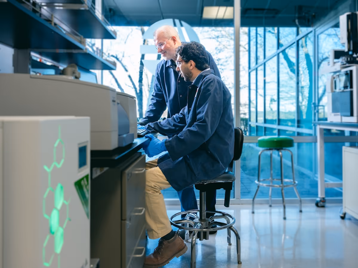 commercial photography image of lab workers in a laboratory