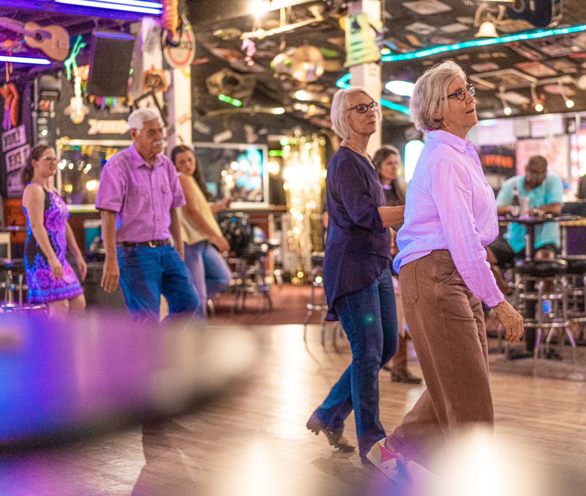 Crowd on the dance floor at the Lucky Horseshoe Saloon