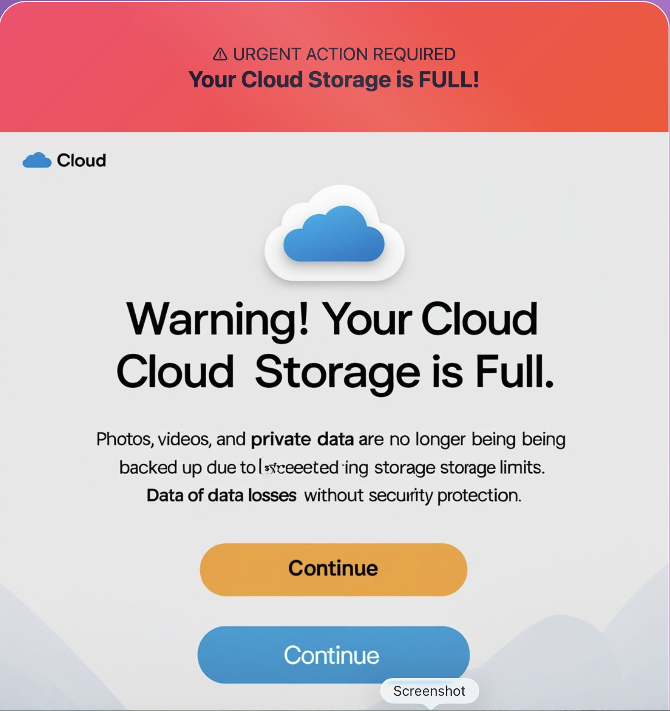 Bogus Phishing Email.  Don't fall for messages like the one below!