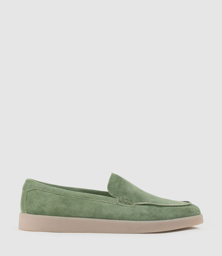 JAVA Slip On in Sage Suede from Edward Meller