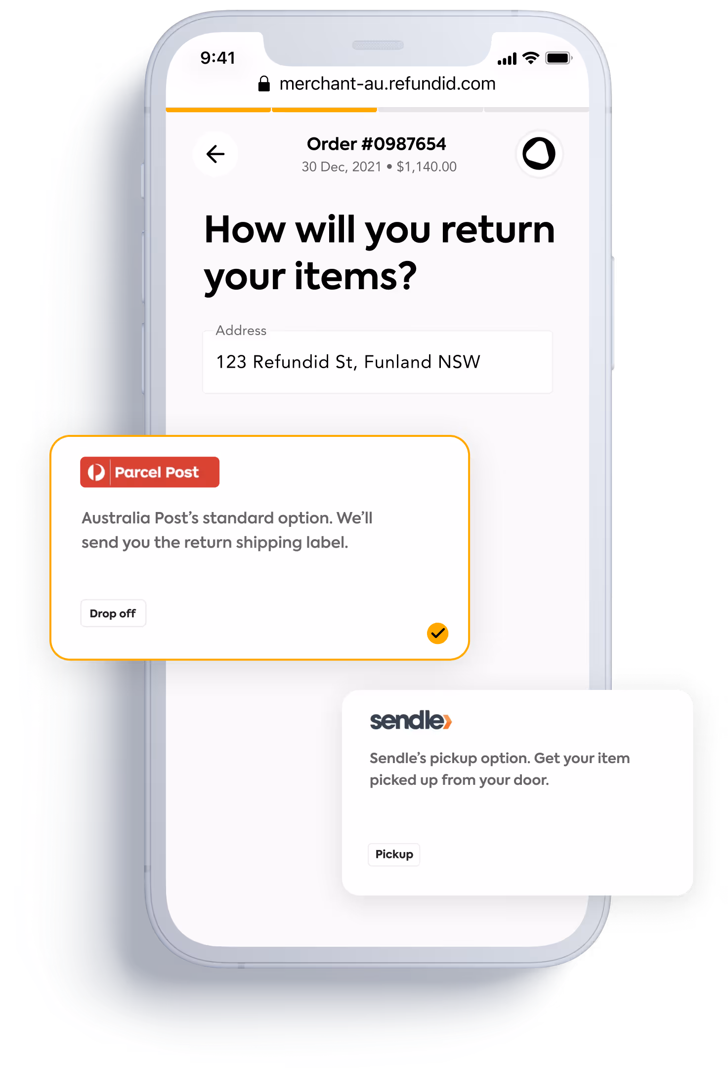 Select your preferred return shipping method