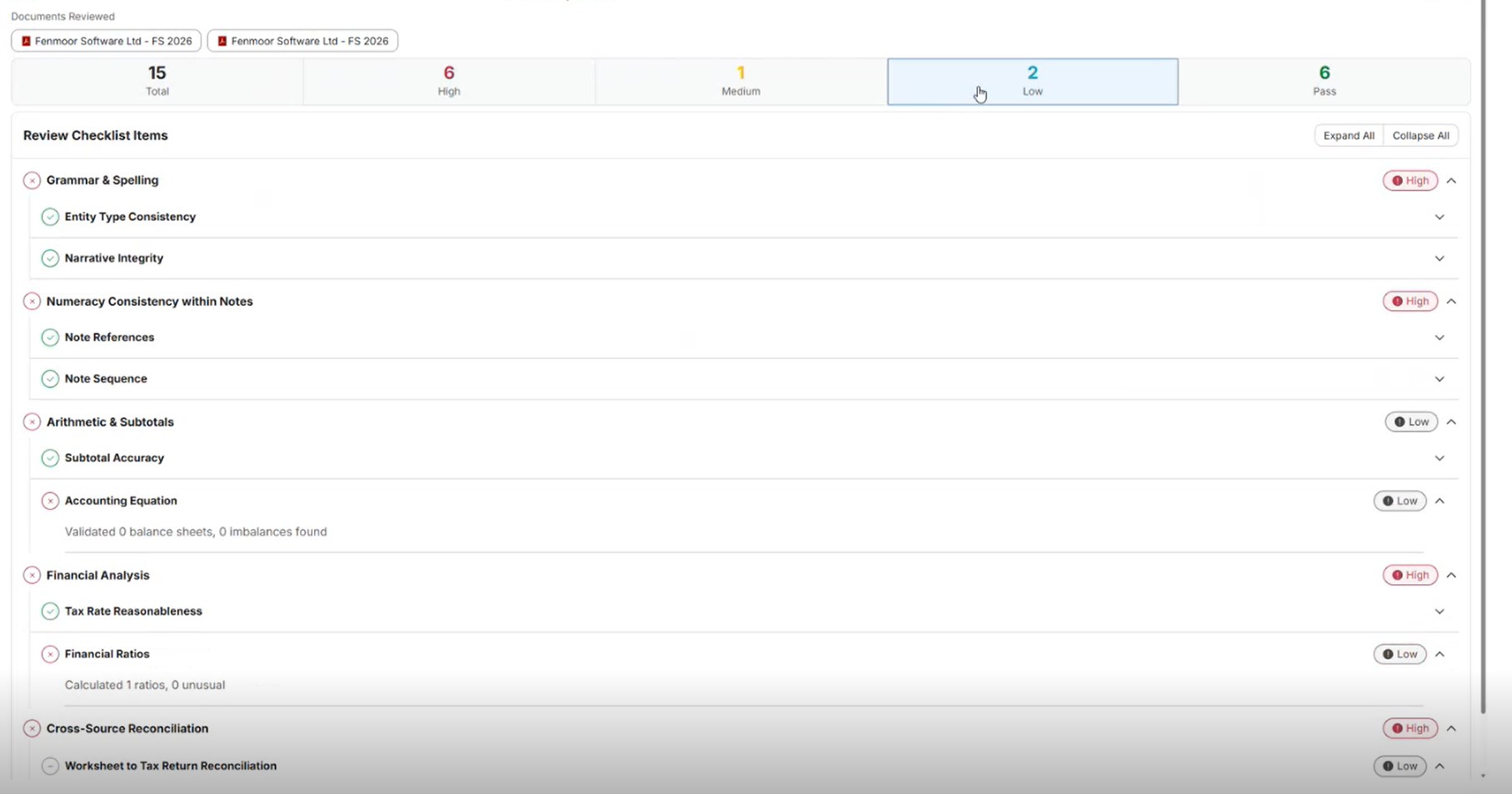 Review Assist findings report in Active