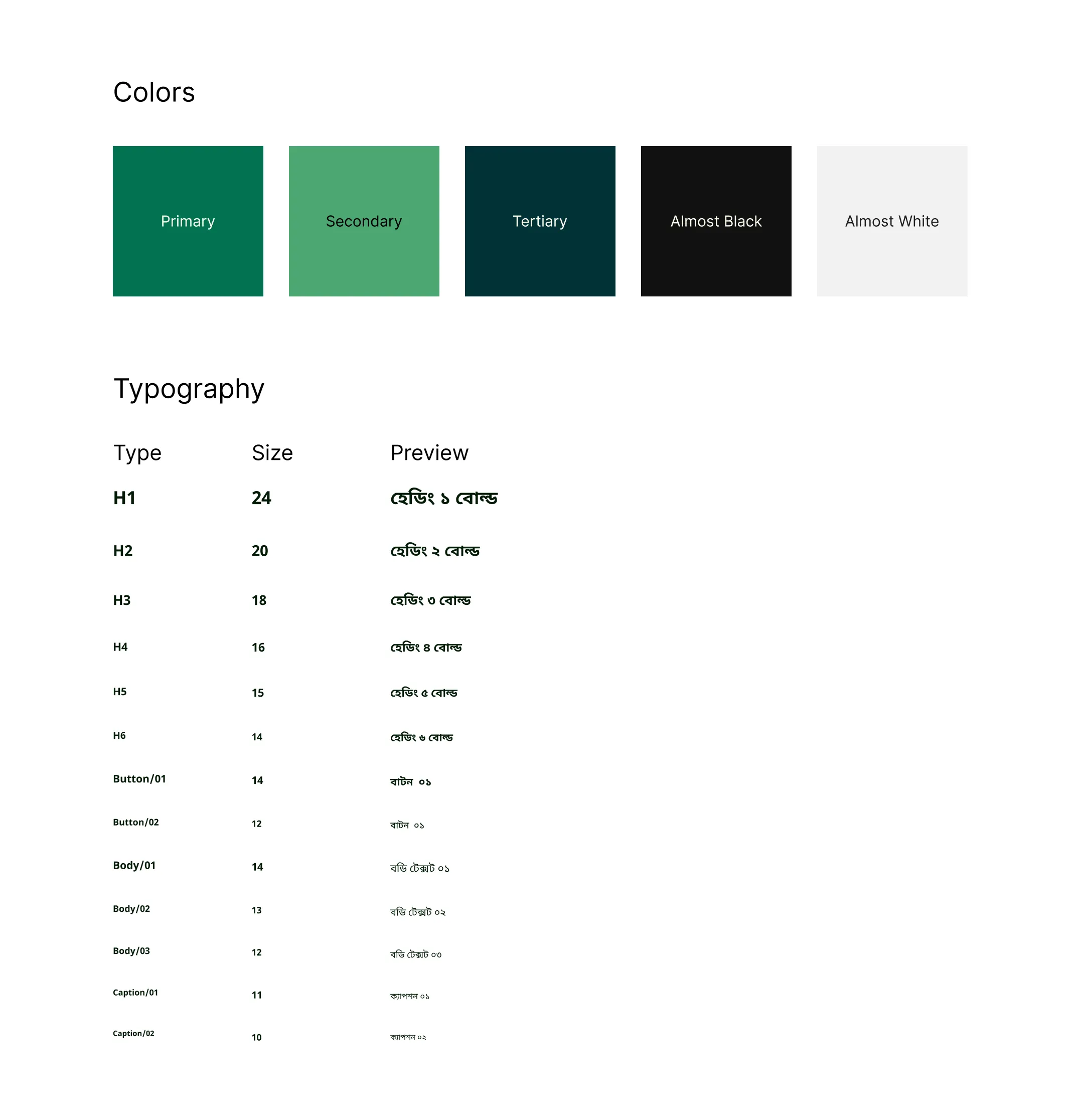 Design system Colors