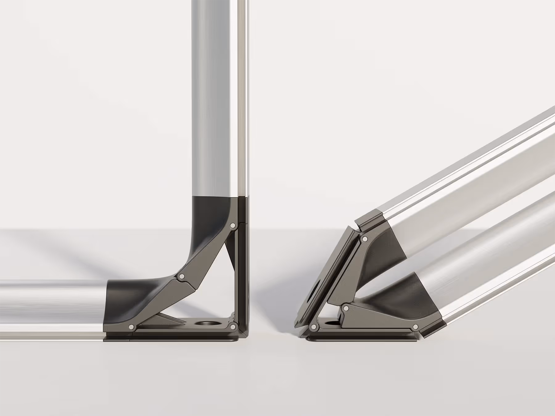 Flextile aluminum frame folded corner