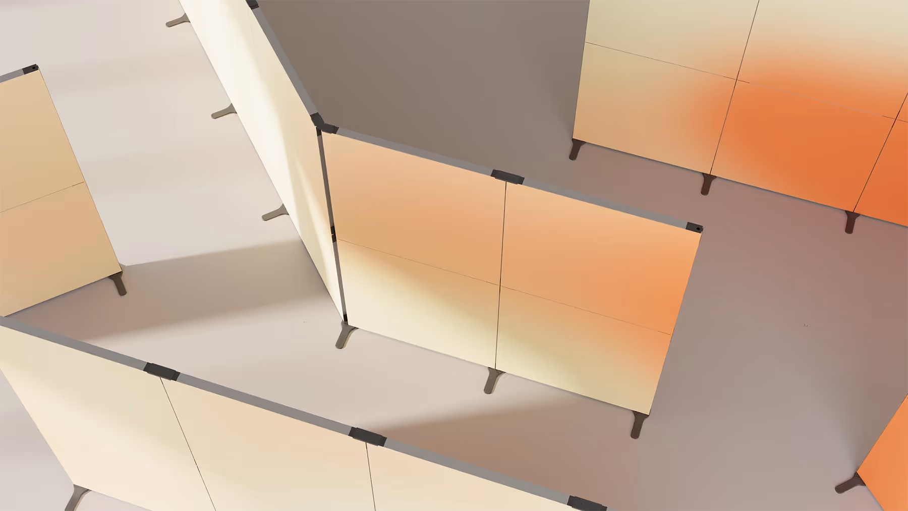 Top view of several Flextile frames