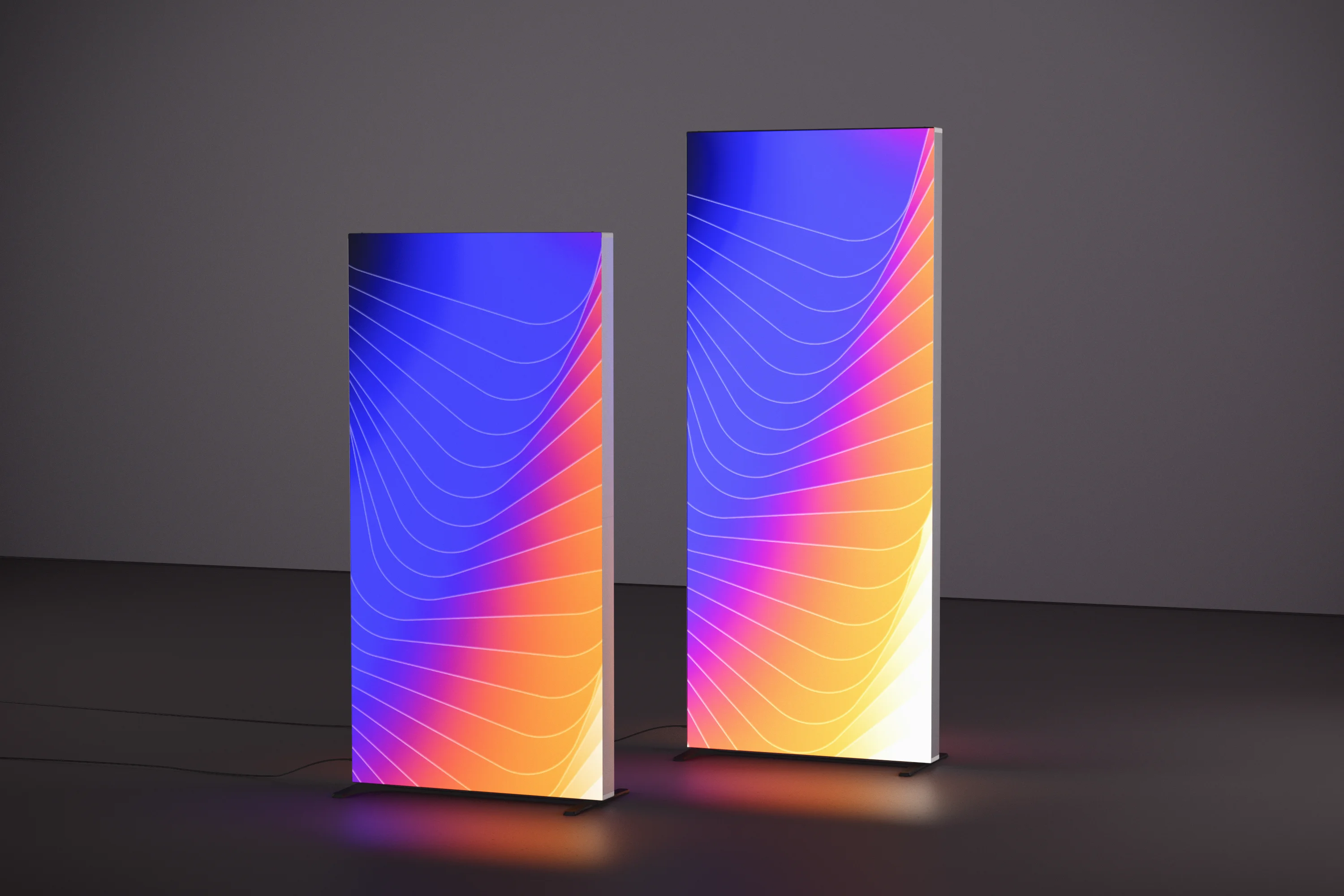 LUMO lightboxes in studio