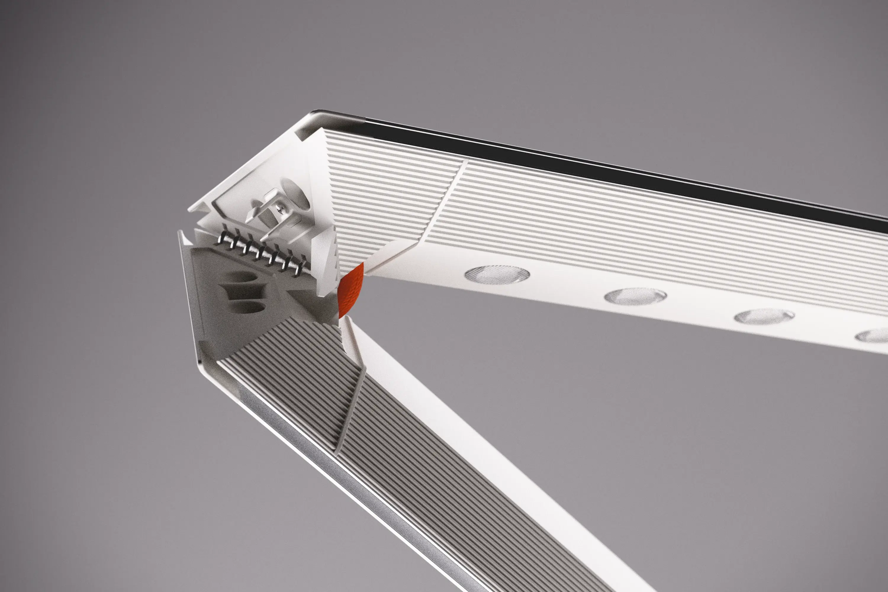 LUMO lightbox foldable corner with integrated wiring