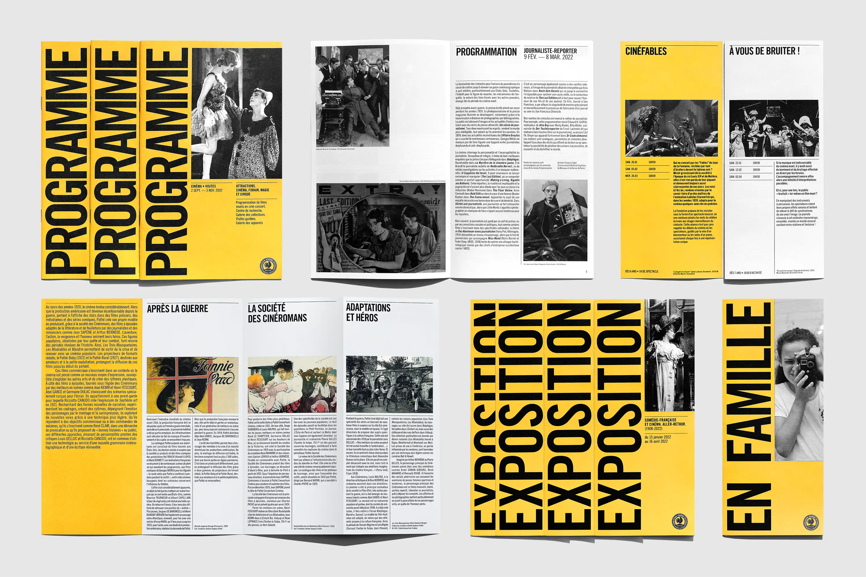 Melvin Ghandour Fondation Jérôme Seydoux Pathé Visual identity Museum Brochure Flyer Program Culture Film Cinema Exhibition