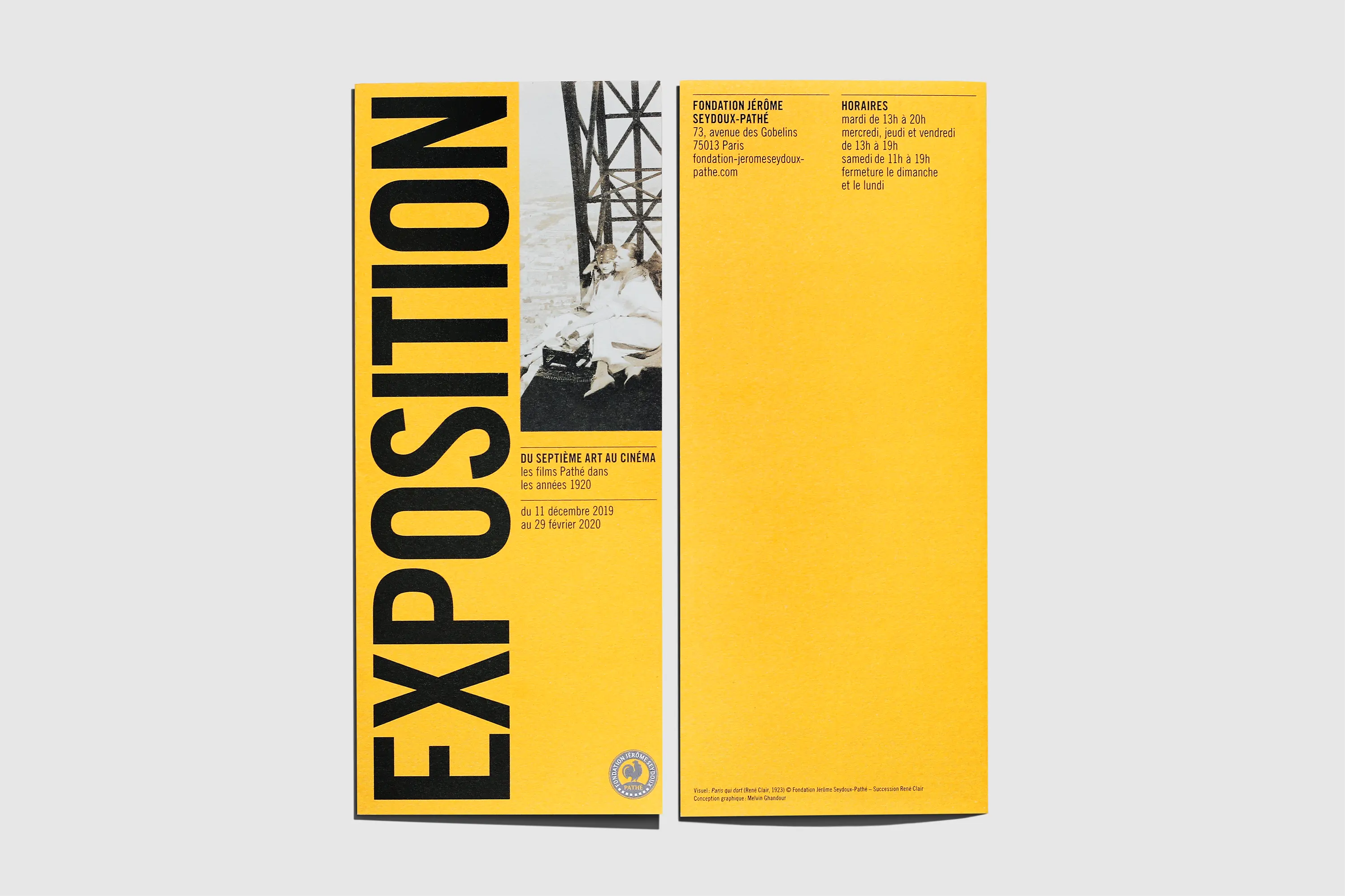 Melvin Ghandour Fondation Jérôme Seydoux Pathé Visual identity Museum Leaflet Culture Film Cinema  