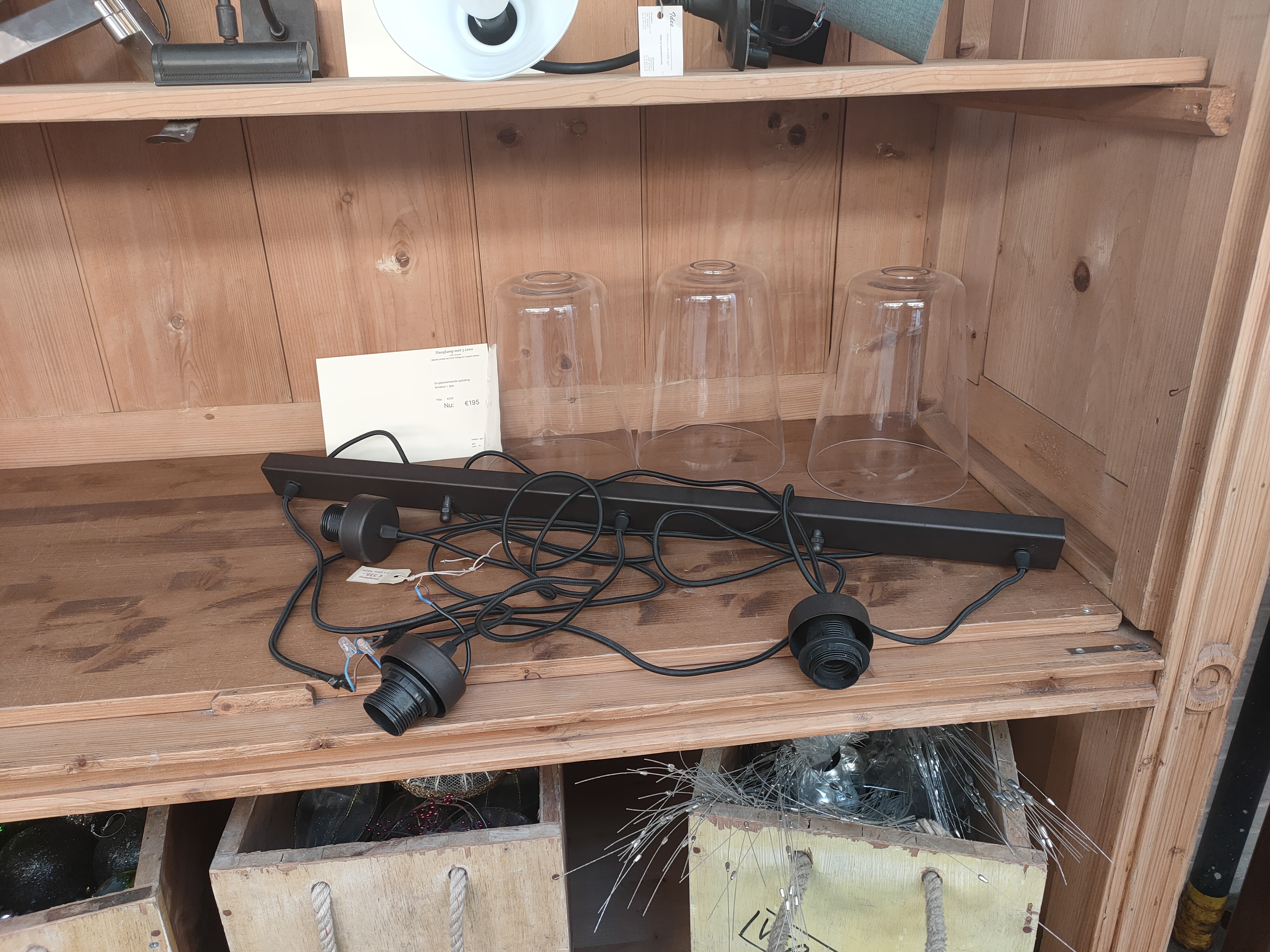 hanglamp met 3 cono glazen