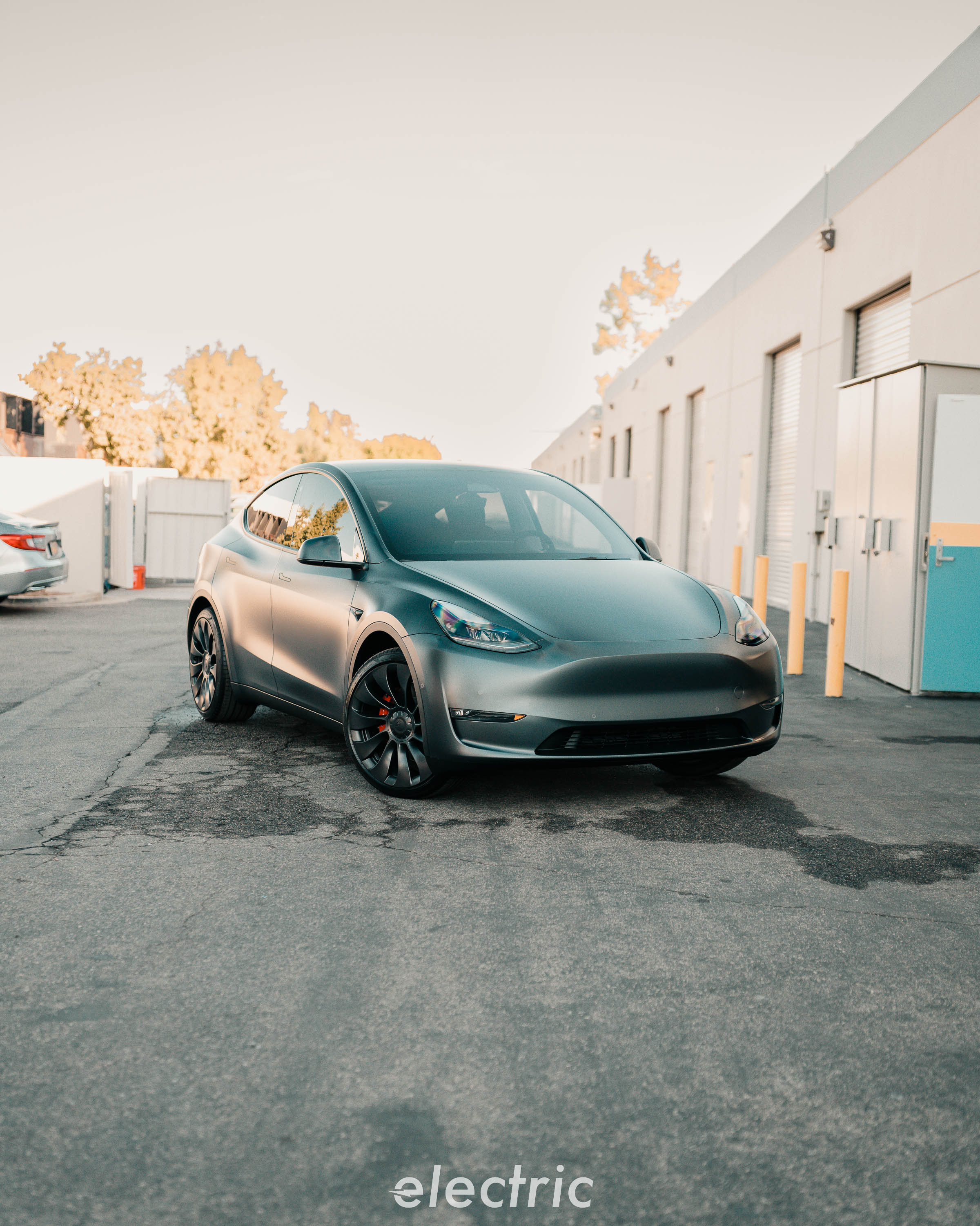 Tesla Model Y with a satin finish