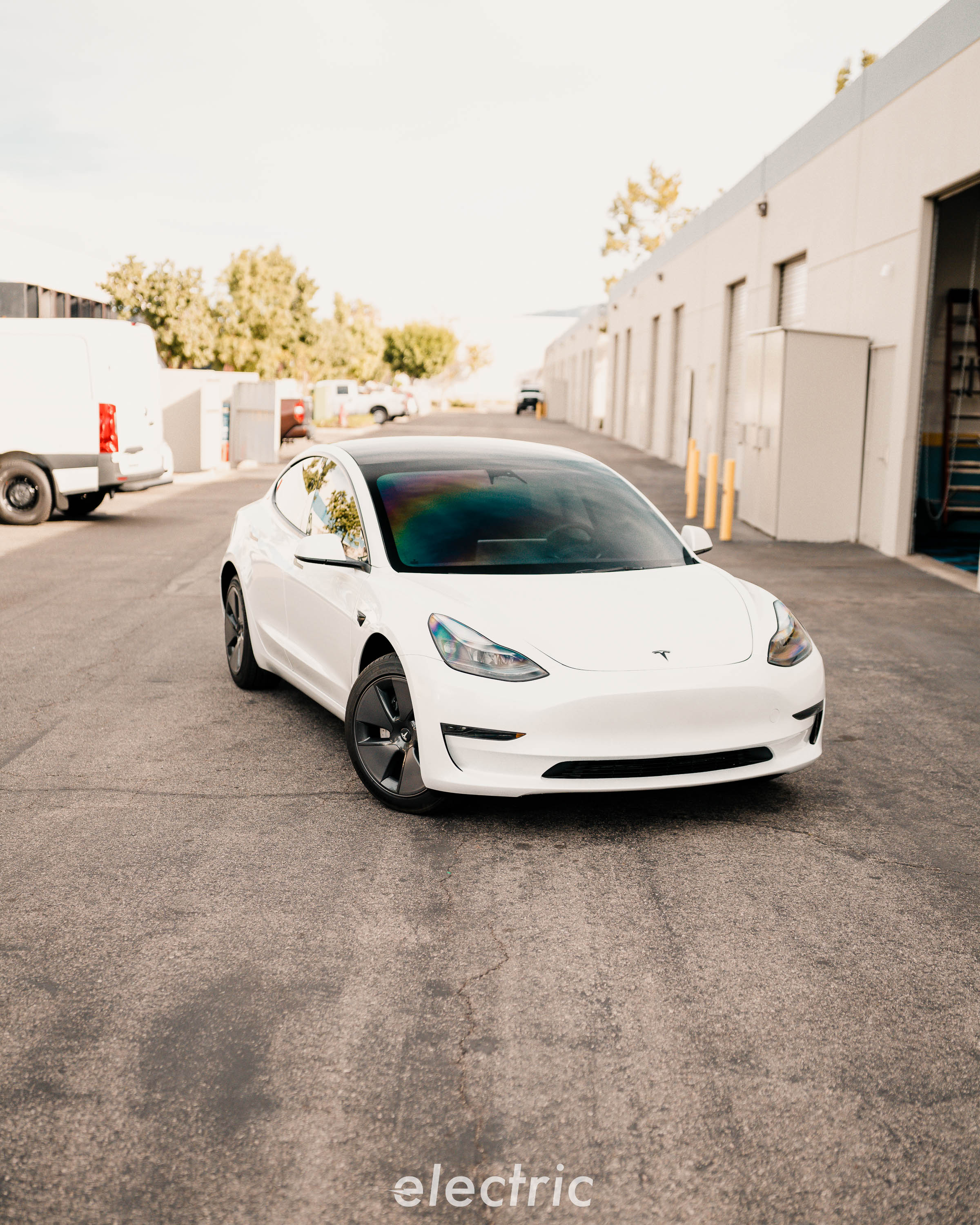 White Tesla Model 3