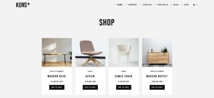 shop page screen