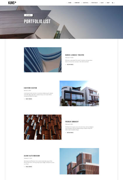 portfolio second page screen