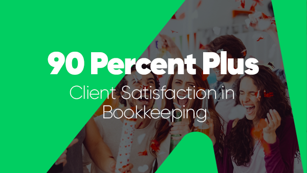 90% client satisfaction celebration graphic