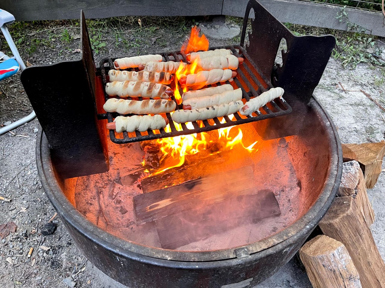 grilling dinner au pair camp trip