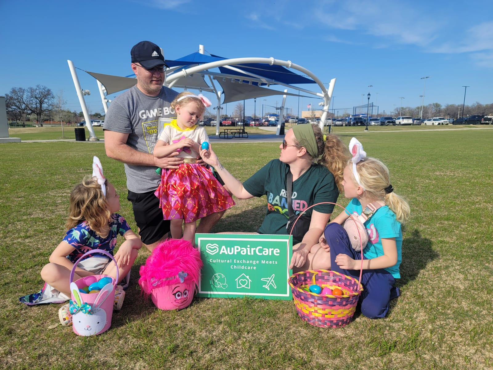 au pair and family at easter celebration