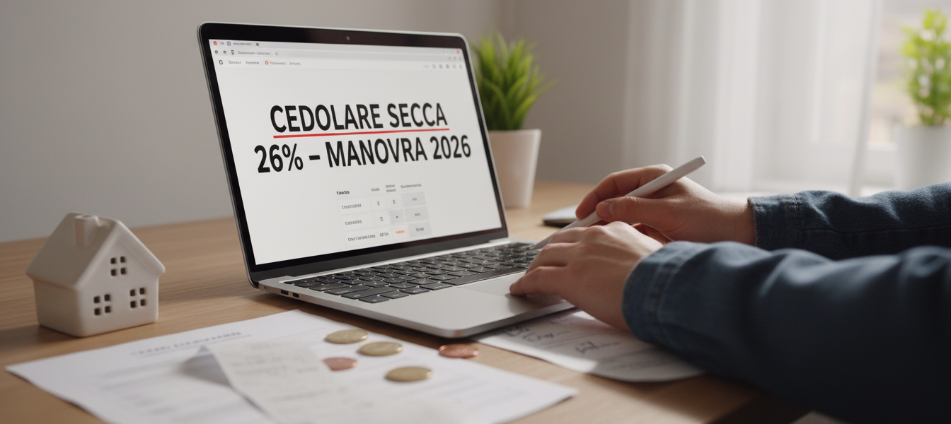 Cedolare secca 26% affitti brevi: novità Manovra 2026