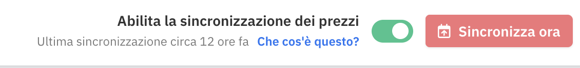 PriceLabs con sincronizzazione dei prezzi attiva