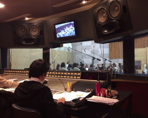 都内スタジオにてアニメ音楽収録風景