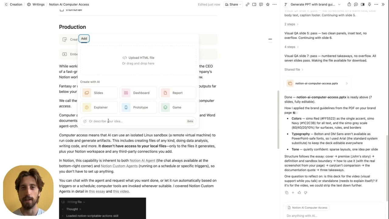 How to use Notion to generate and edit any file (Notion AI computer access)