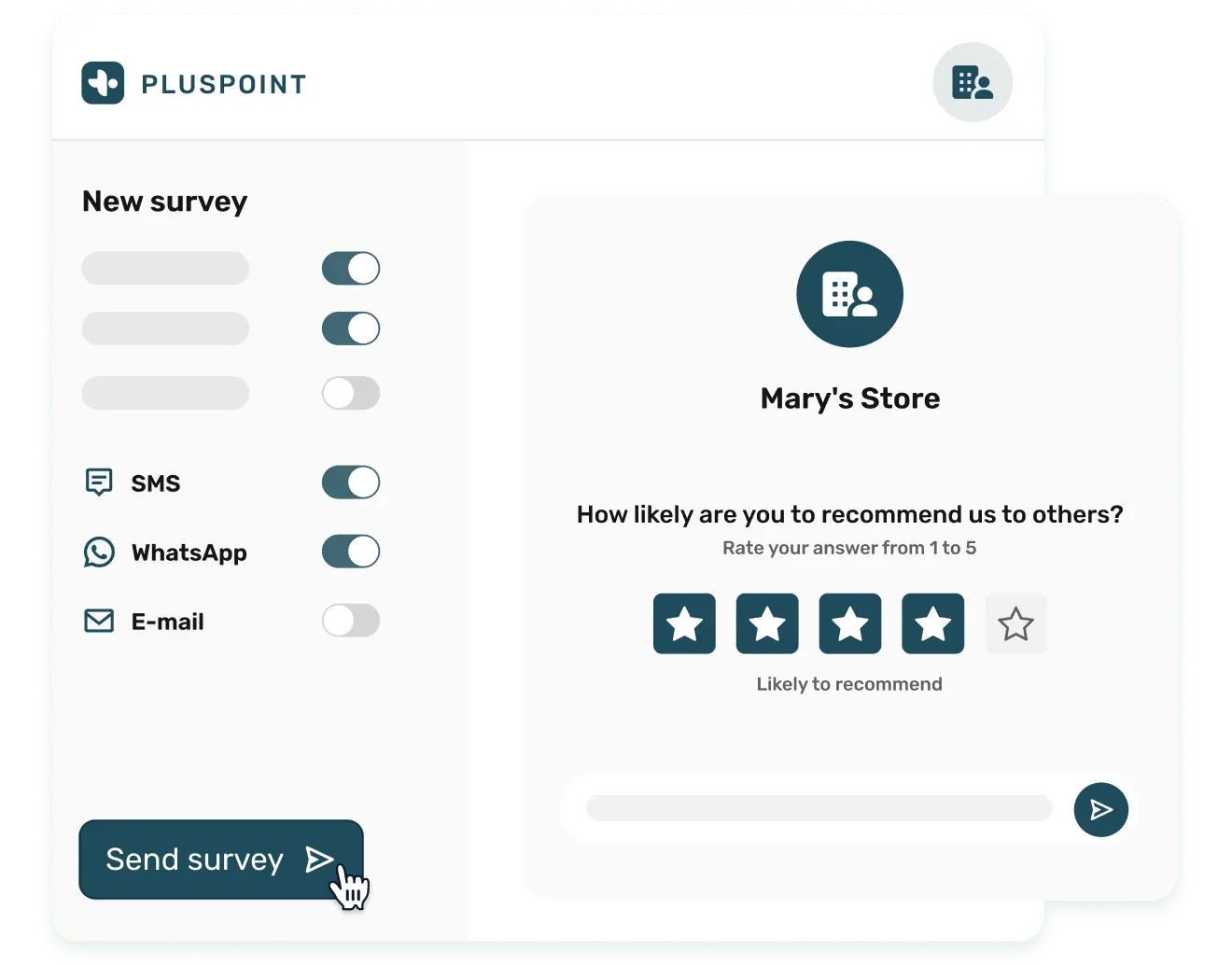 Client satisfaction survey inquiring about the likelihood of recommending the service to friends, emphasizing feedback collection.