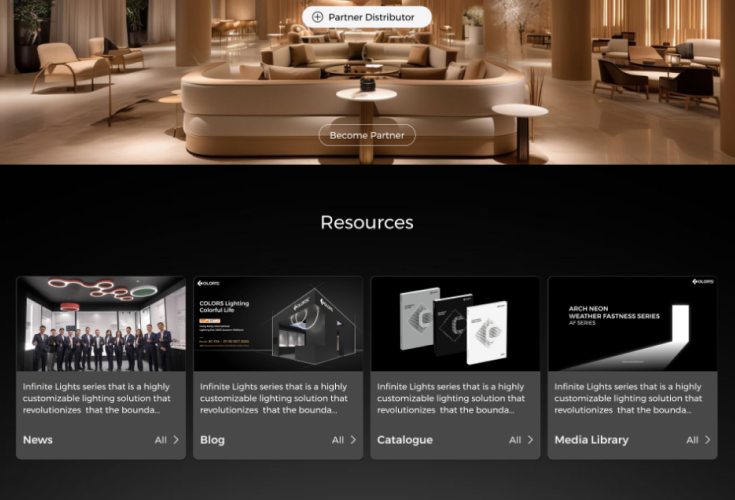 The resources section of the COLORS website