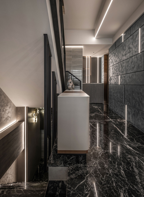 A commercial hospitality interior with various COLORS lighting applications.