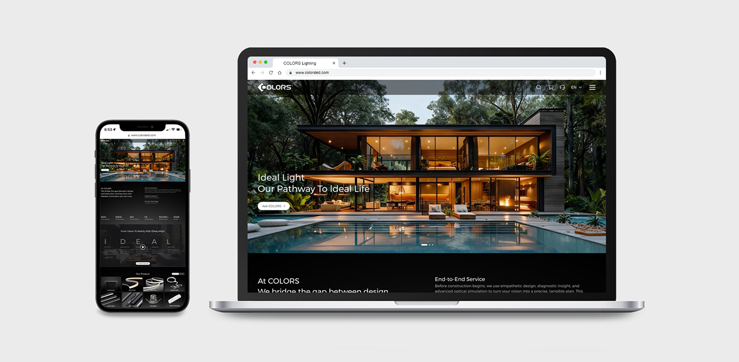 Mockup of the COLORS website.