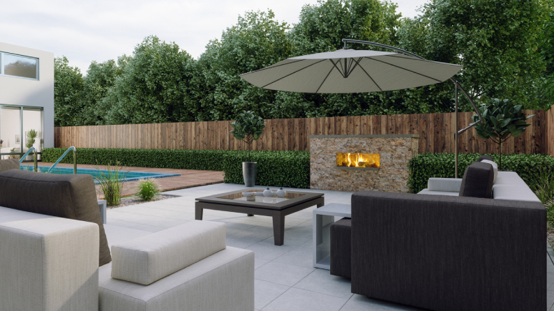 New Zealand backyard entertaining area