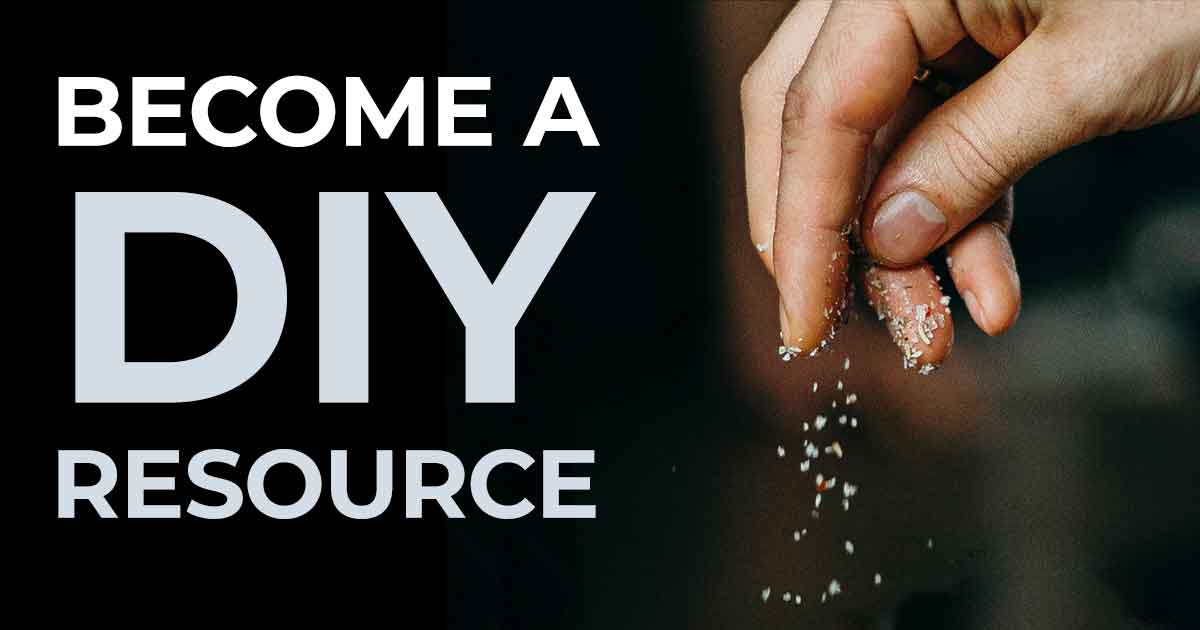 Become a DIY Resource, hand sprinkling salt