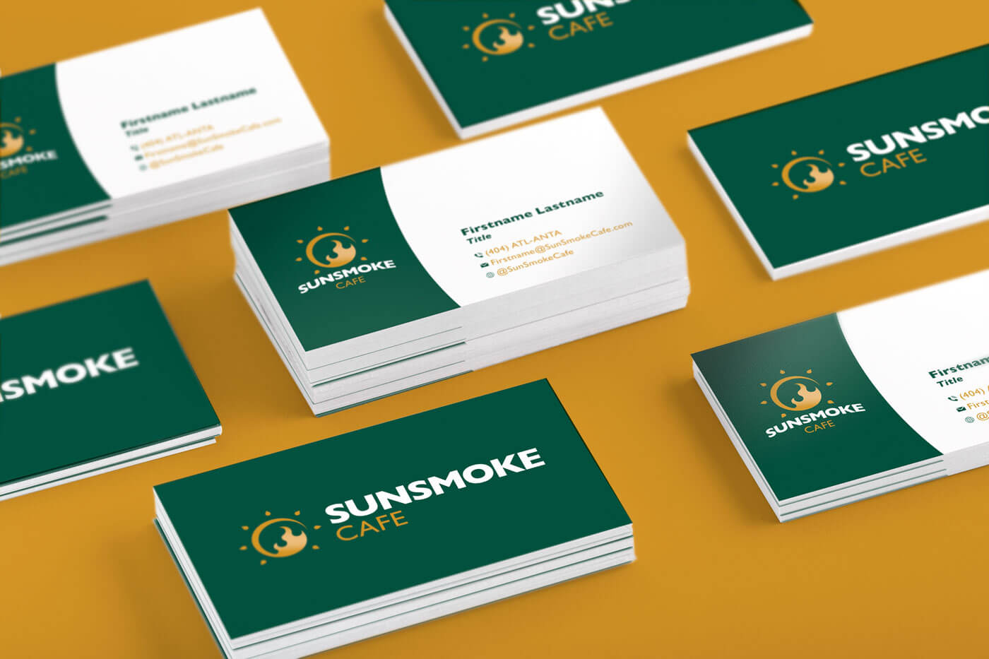 SunSmoke Cafe business cards