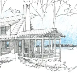 Thimble Cove Cottage - Recent Sketch