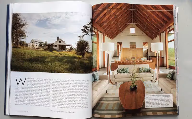 Modern rustic home interior and exterior with wooden beams and open design