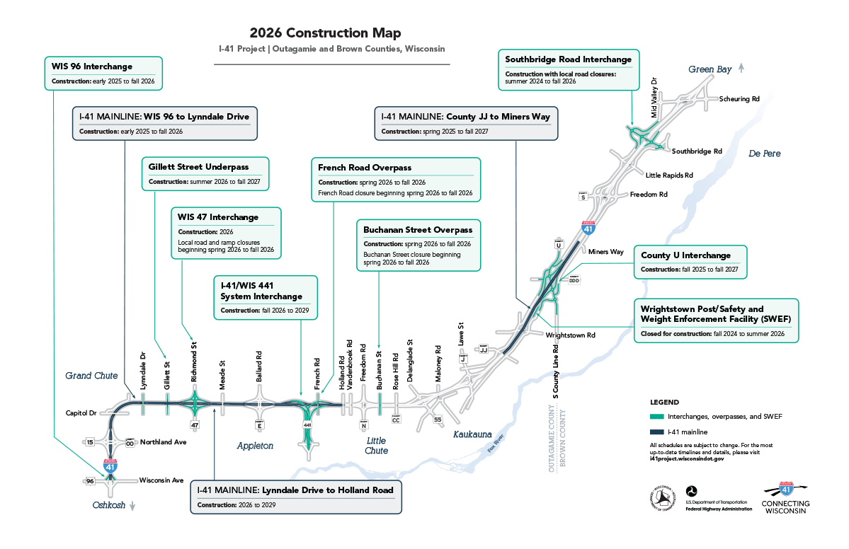 Overall I-41 Construction Timeline