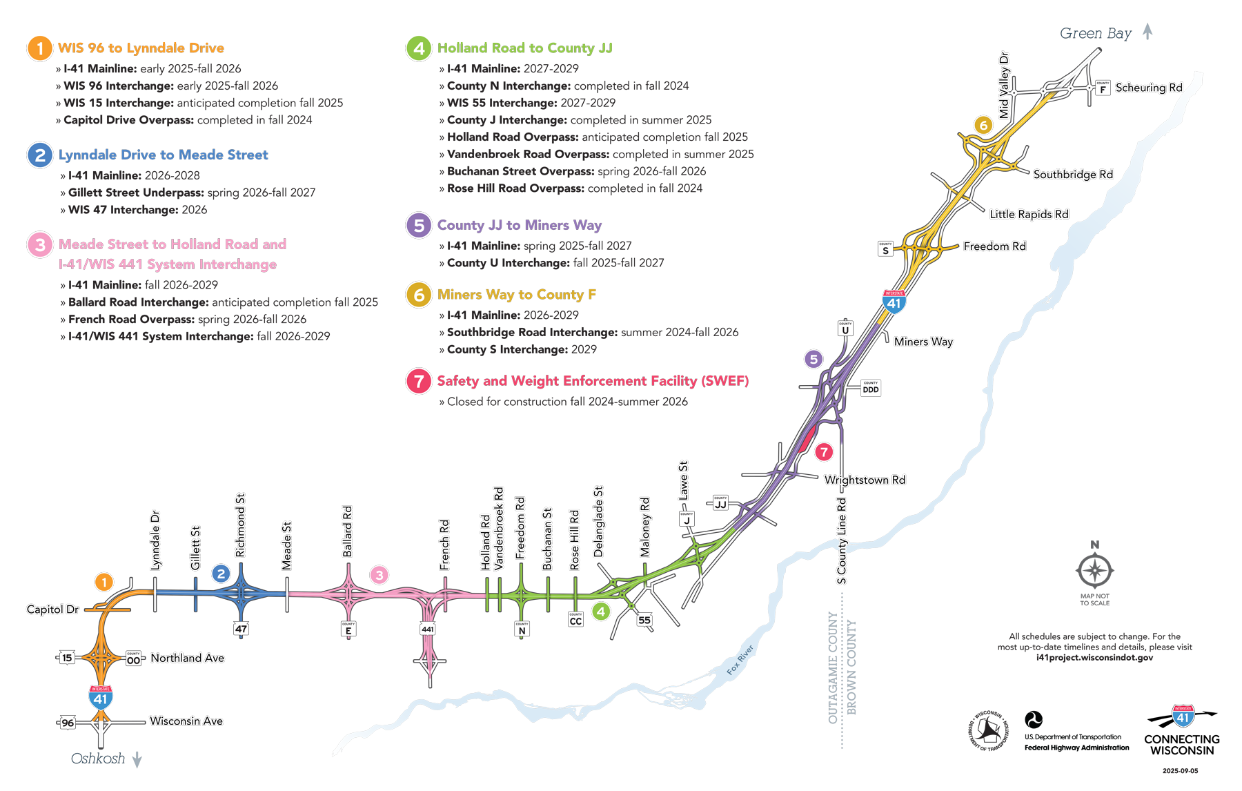 Overall I-41 Construction Timeline