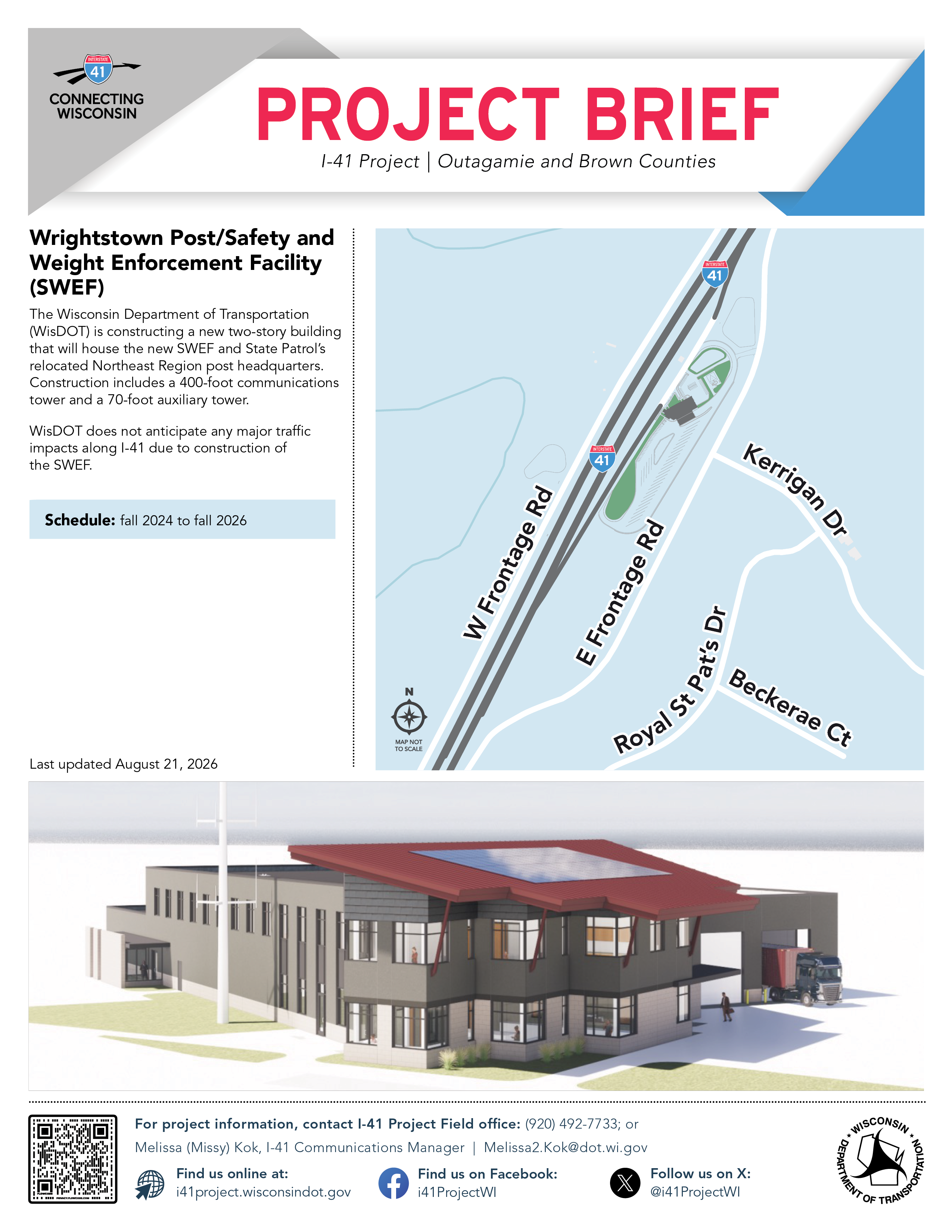 Page one of Wrightstown Post's Project brief, click to open into a PDF.