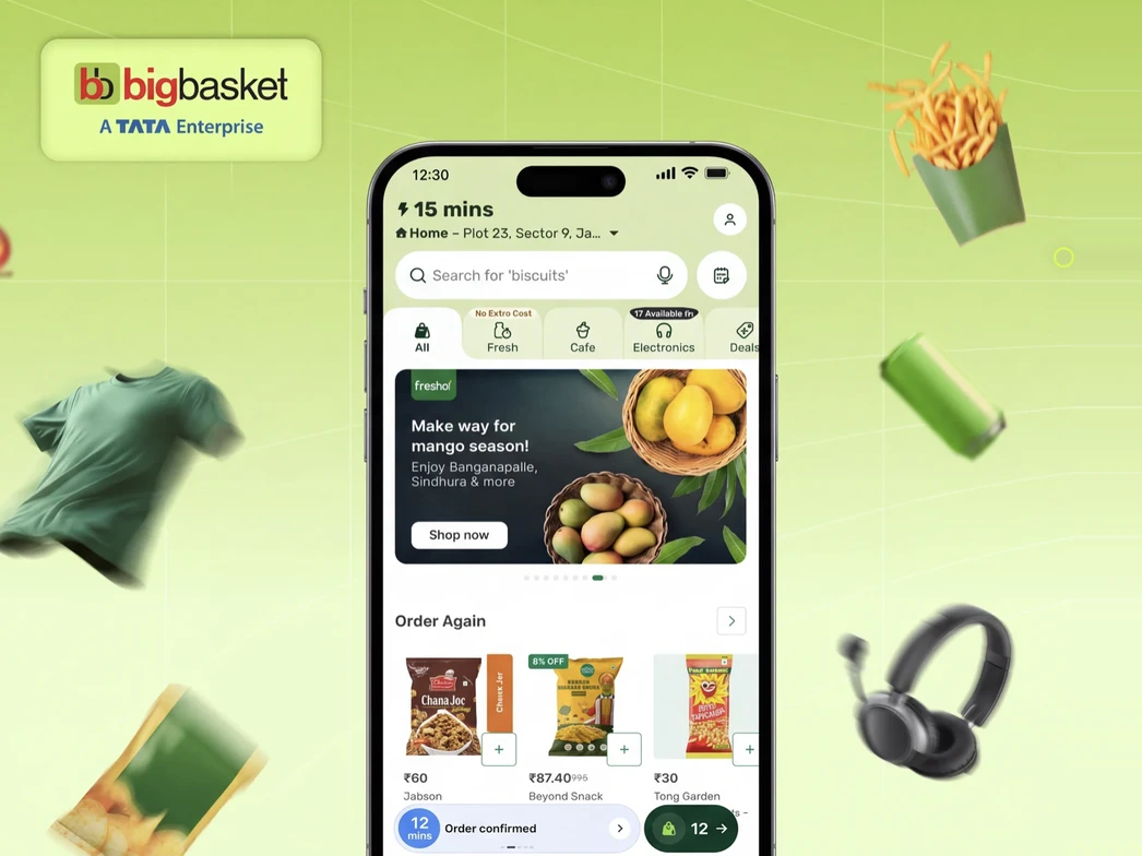 The BigBasket app, the product the hired design team works on